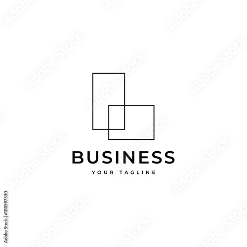 business interior frame concept line logo design vector