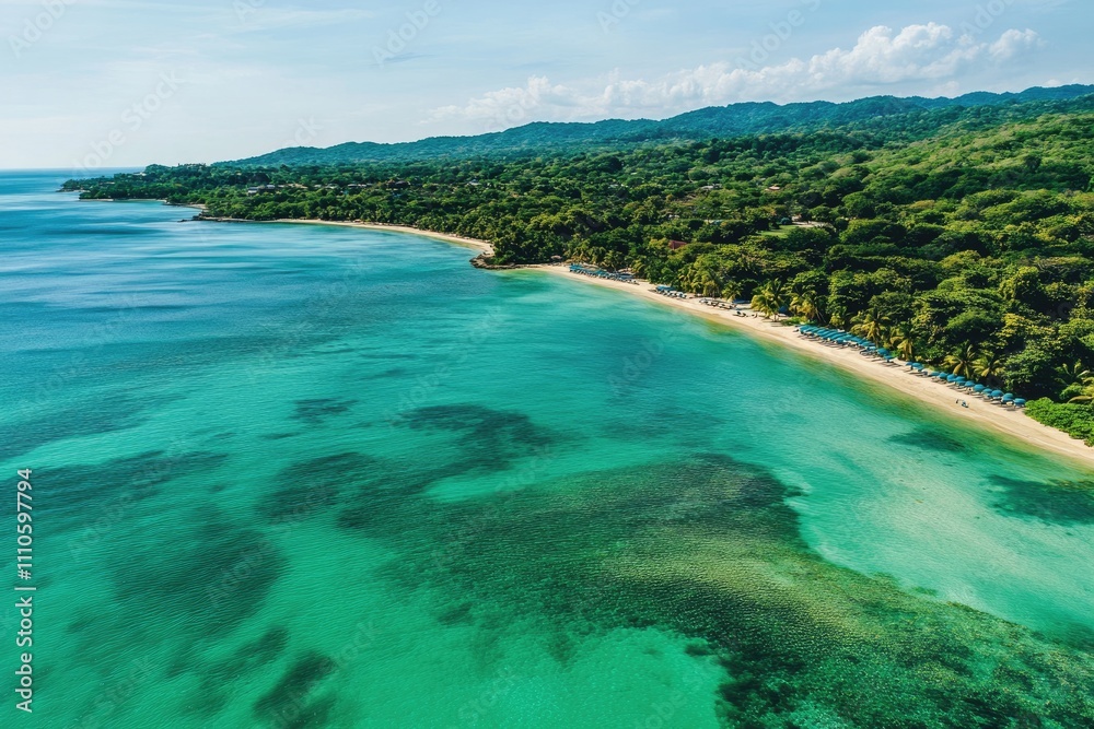 Serene Emerald Waves Lapping the Warm Shores of West Bay Beach, Roatan - A Tropical Paradise in Central America Serene Emerald Waves Lapping the Warm Shores of West Bay Beach, Roatan - A Tropical Paradise in Central America