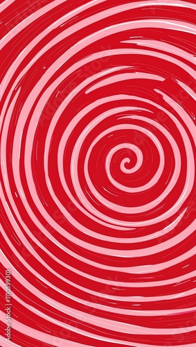 Pink Spiral pattern hand drawn design on Red background illustration