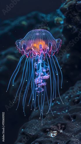 Bioluminescent Beauty: A Glimpse of Unique Marine Life in the Mysterious Deep Sea photo