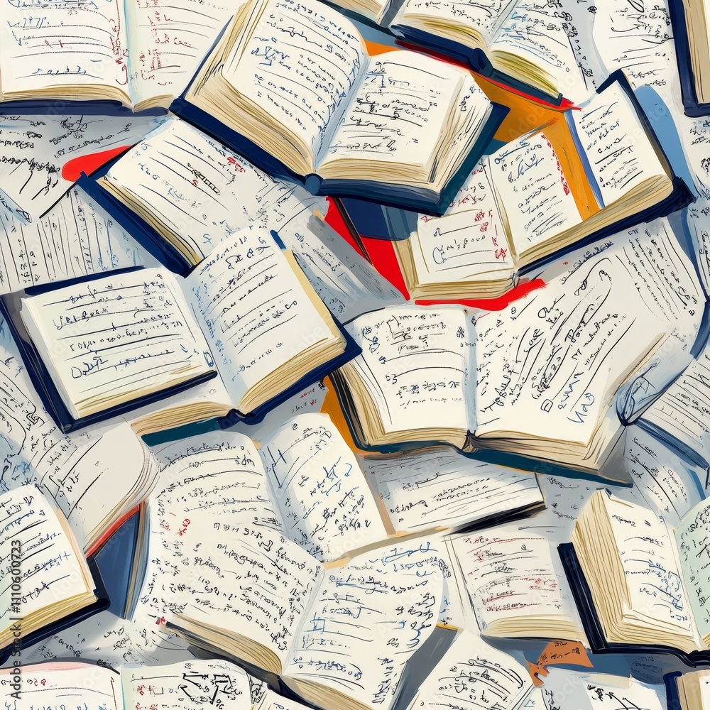 Obraz premium Vintage Books Pattern Design seamless, pattern, background, texture