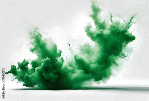 green smoke isolated on transparent background