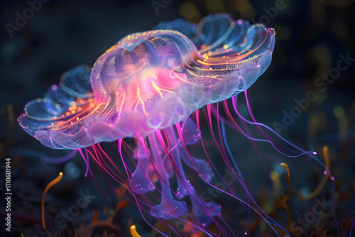 Bioluminescent Beauty: A Glimpse of Unique Marine Life in the Mysterious Deep Sea photo