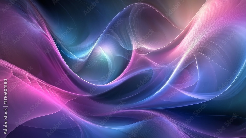 Fototapeta premium Abstract colorful waves of light in fluid motion background, digital art concept