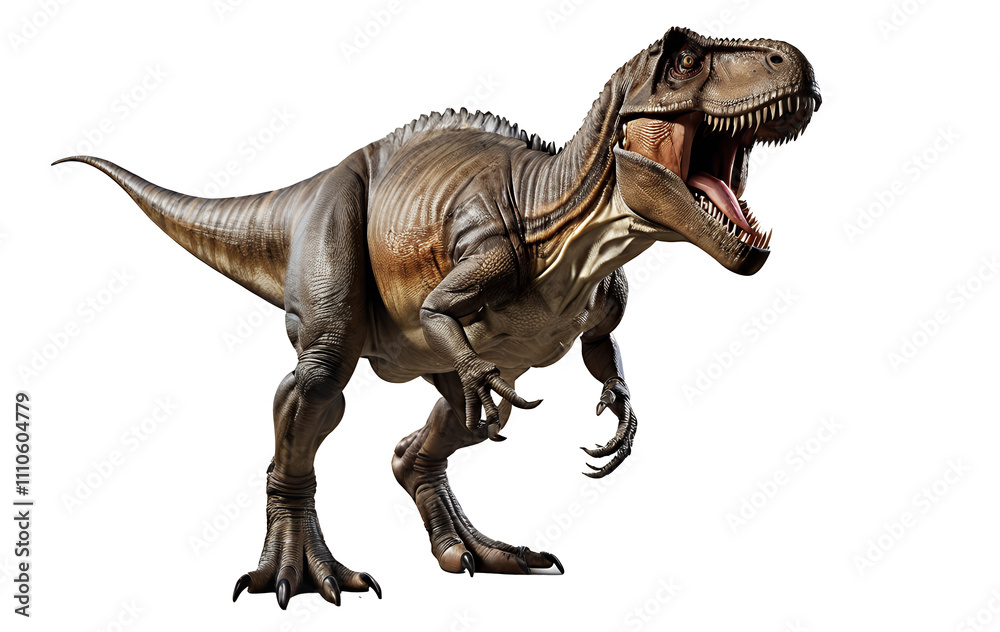A detailed 3D render of a Tyrannosaurus Rex, roaring, on a black background. A detailed 3D render of a Tyrannosaurus Rex, roaring, on a black background.