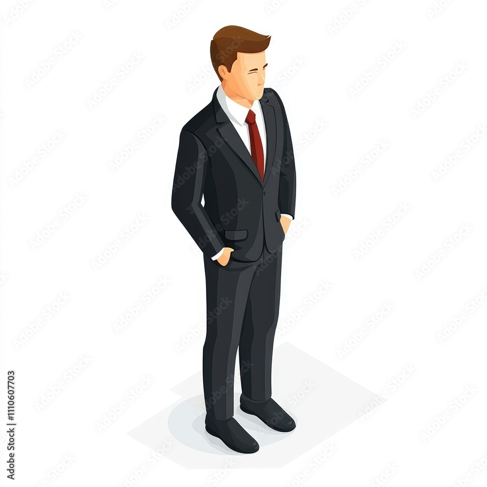 Isometric businessman in suit. Isometric businessman in suit.