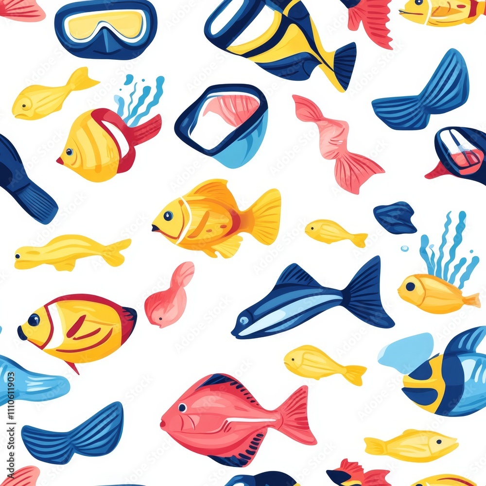 Colorful Underwater Fish Pattern Design seamless, pattern, background, texture Colorful Underwater Fish Pattern Design seamless, pattern, background, texture