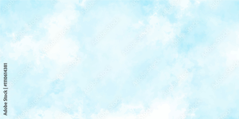 blurred and grainy Blue powder explosion on white background,Beautiful and cloudy sky blue watercolor background,