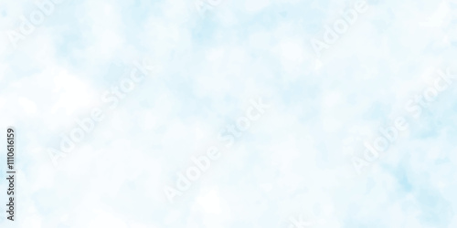 Beautiful and cloudy sky blue watercolor background, blurred and grainy Blue powder explosion on white background, 