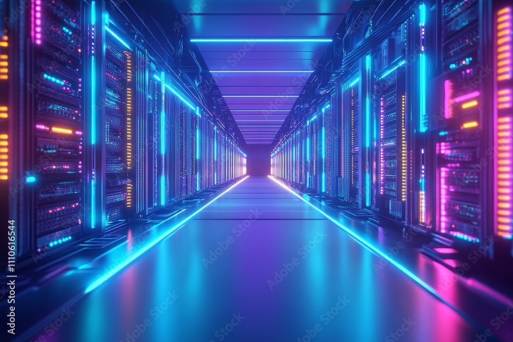 An industrial Bitcoin mining farm with rows of servers and illuminated cables, showcasing the power and scale of blockchain technology. An industrial Bitcoin mining farm with rows of servers and illuminated cables, showcasing the power and scale of blockchain technology.