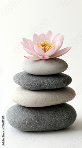 zen stones and flower