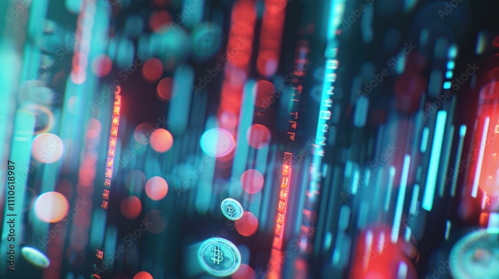 Abstract Digital Background with Neon Lights Abstract Digital Background with Neon Lights