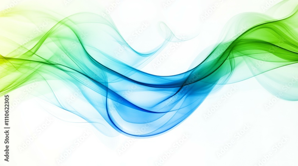 Fototapeta premium Abstract background smooth light wave green blue background