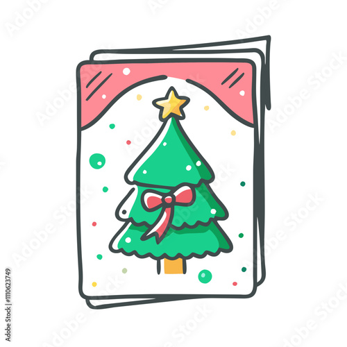 christmas card Illustration, christmas vector illustration - flat illustration of achristmas card, symbolizing holiday celebrations. christmas illustration. photo