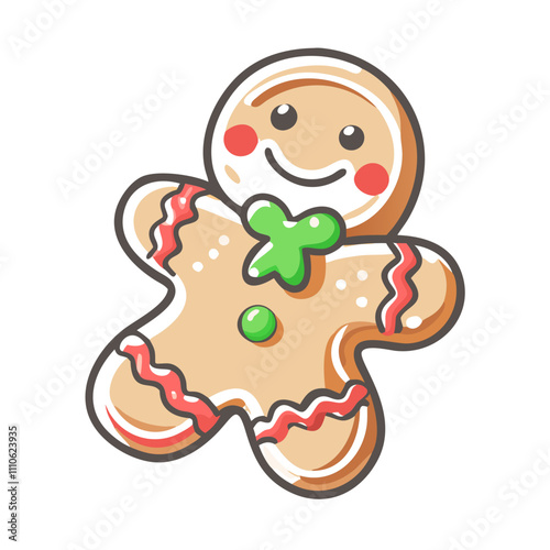 christmas cookie Illustration, christmas vector illustration - flat illustration of achristmas cookie, symbolizing holiday celebrations. christmas illustration. photo