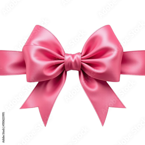 The headband pink ribbon isolated on a white background. This has a clipping path. The pink ribbon and bow have a transparent background