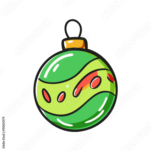 christmas ornament ball Illustration, christmas vector illustration - flat illustration of achristmas ornament ball, symbolizing holiday celebrations. christmas illustration. photo