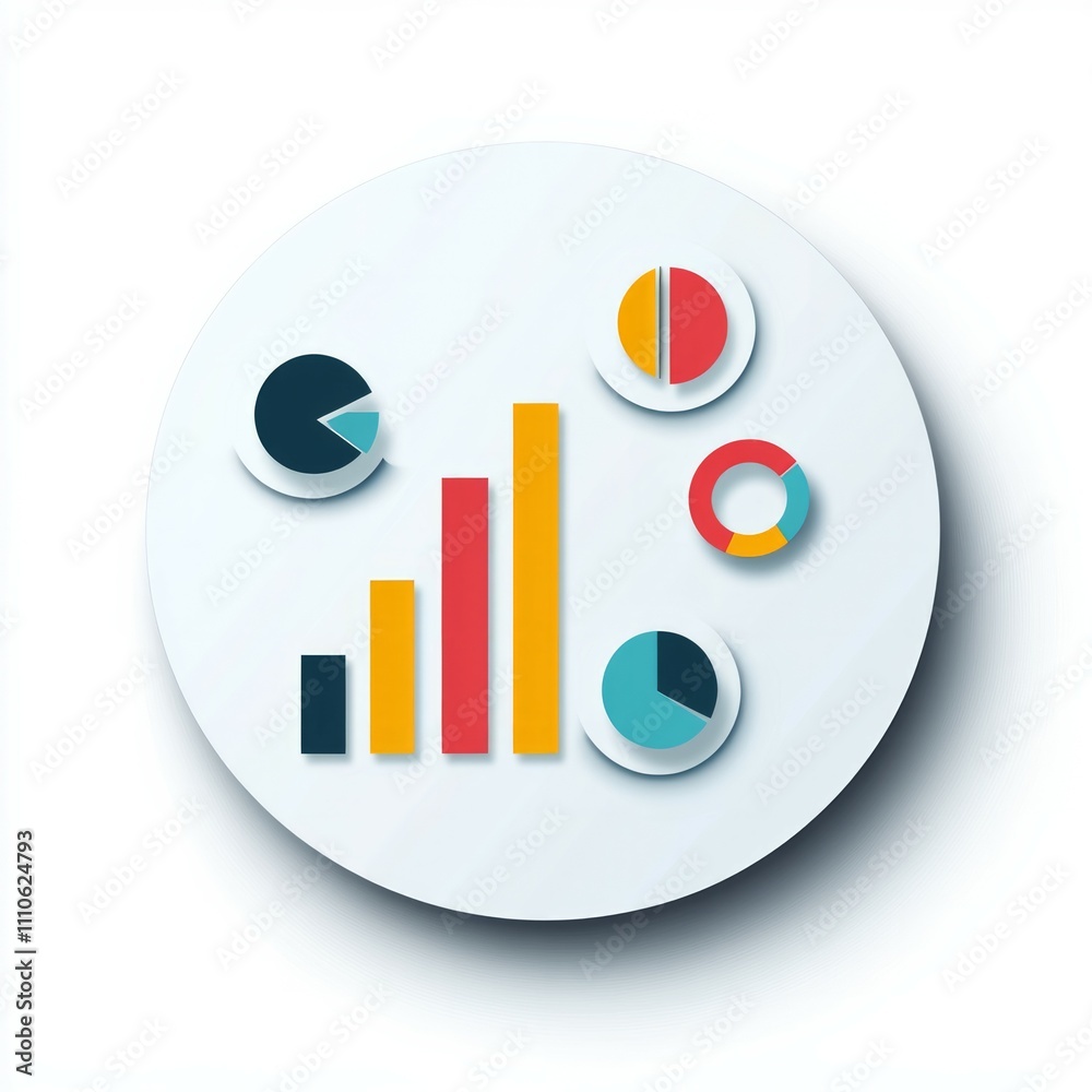 Obraz premium Statistics, charts, graph, analytic icon symbol sign