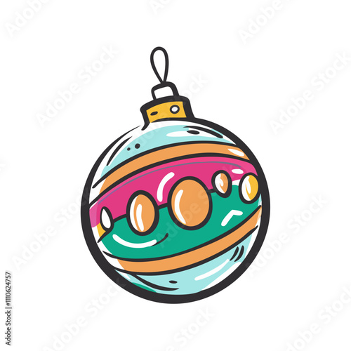 decorative bauble Illustration, christmas vector illustration - flat illustration of adecorative bauble, symbolizing holiday celebrations. christmas illustration. photo