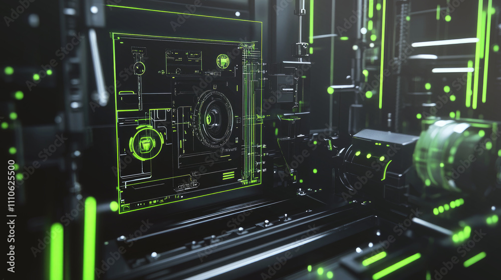 Obraz premium Future digital interfaces in high-tech machines.
