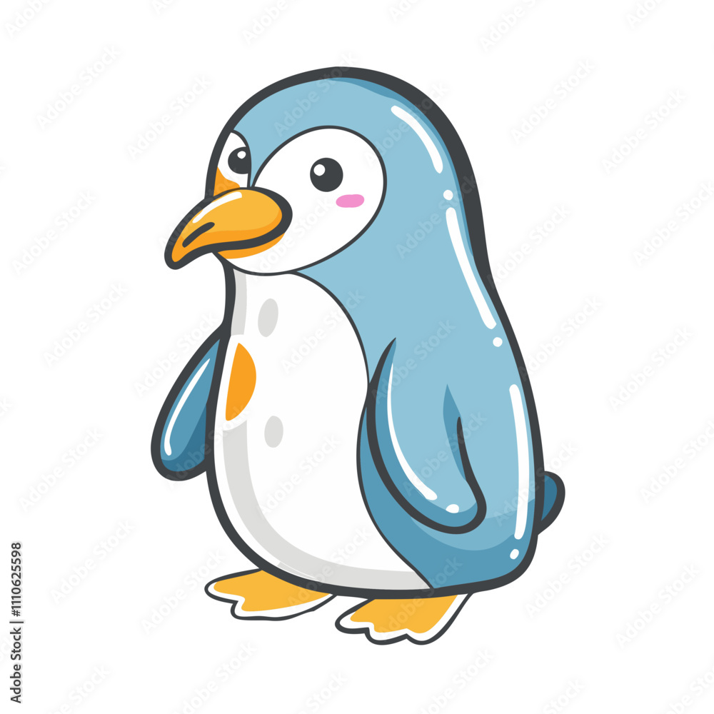 Fototapeta premium penguin Illustration, christmas vector illustration - flat illustration of apenguin, symbolizing holiday celebrations. christmas illustration.