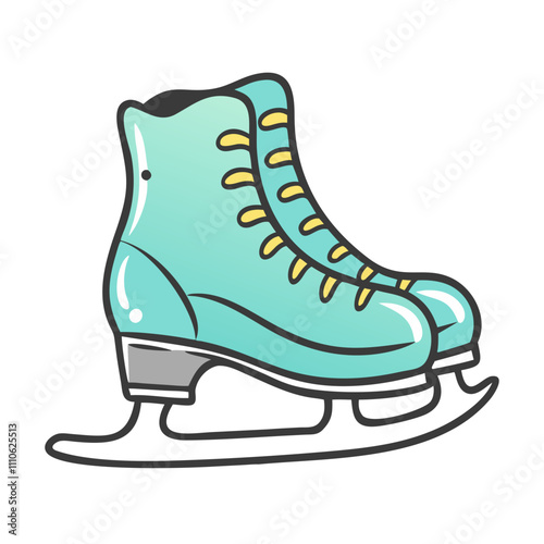 ice skates Illustration, christmas vector illustration - flat illustration of aice skates, symbolizing holiday celebrations. christmas illustration.