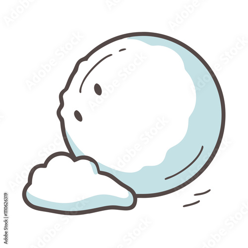 snowball Illustration, christmas vector illustration - flat illustration of asnowball, symbolizing holiday celebrations. christmas illustration.
