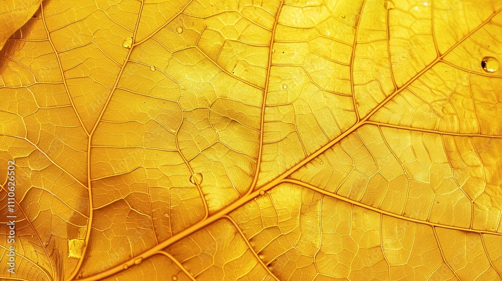 Obraz premium Shiny Yellow Leaf Gold Foil Texture: A Mesmerizing Blend of Brilliance and Natural Beauty, Enchanting and Captivating, A Visual Delight that Transforms Surfaces into a Golden Paradise