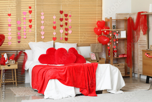 Interior of festive bedroom...