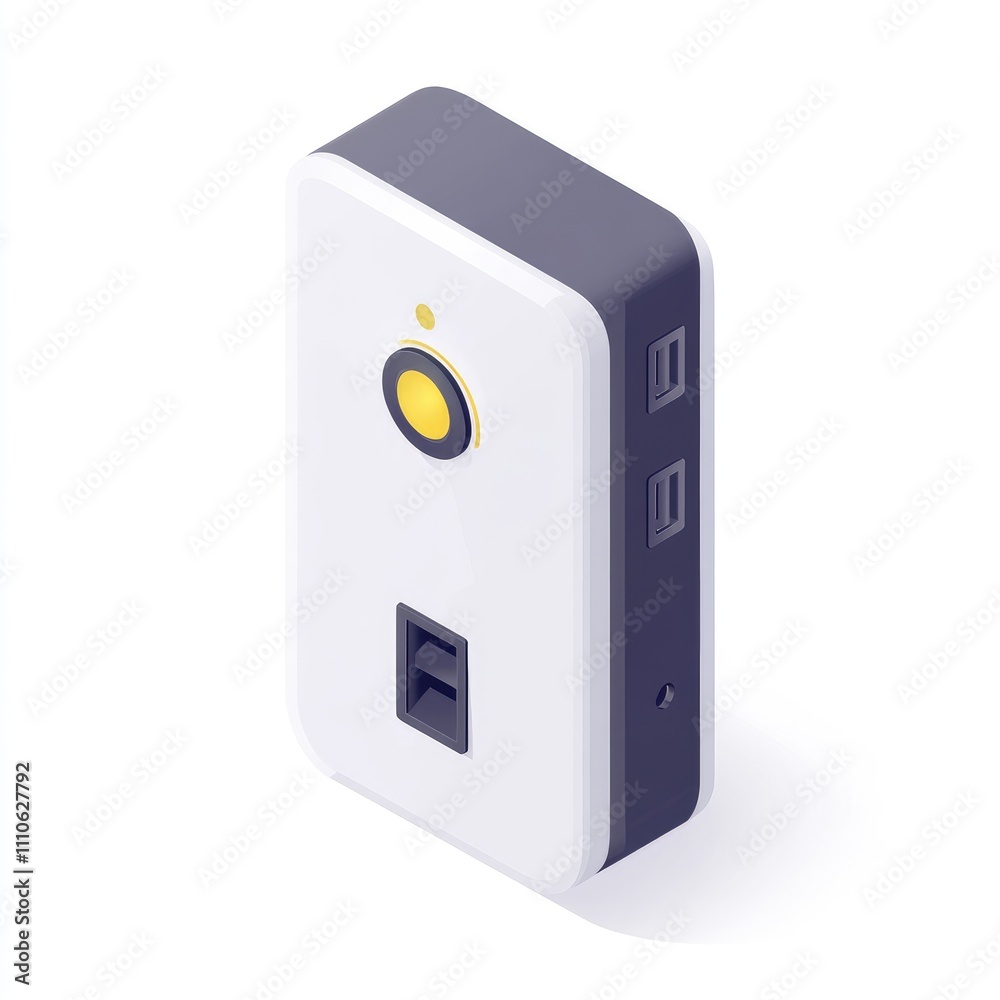 Isometric illustration of a small network device. Isometric illustration of a small network device.