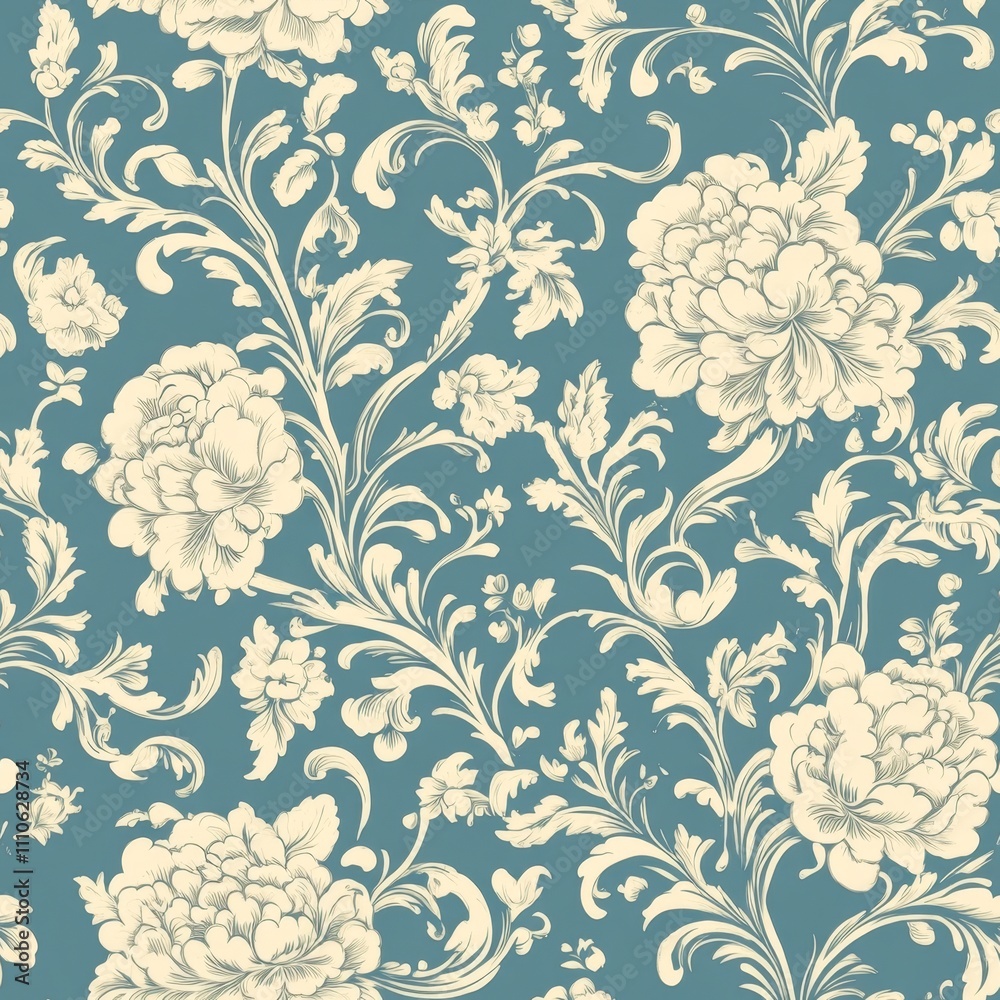Obraz premium Elegant Floral Pattern Design seamless, pattern, background, texture