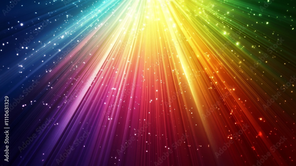 Obraz premium Rainbow Light Rays Sparkle Abstract Background