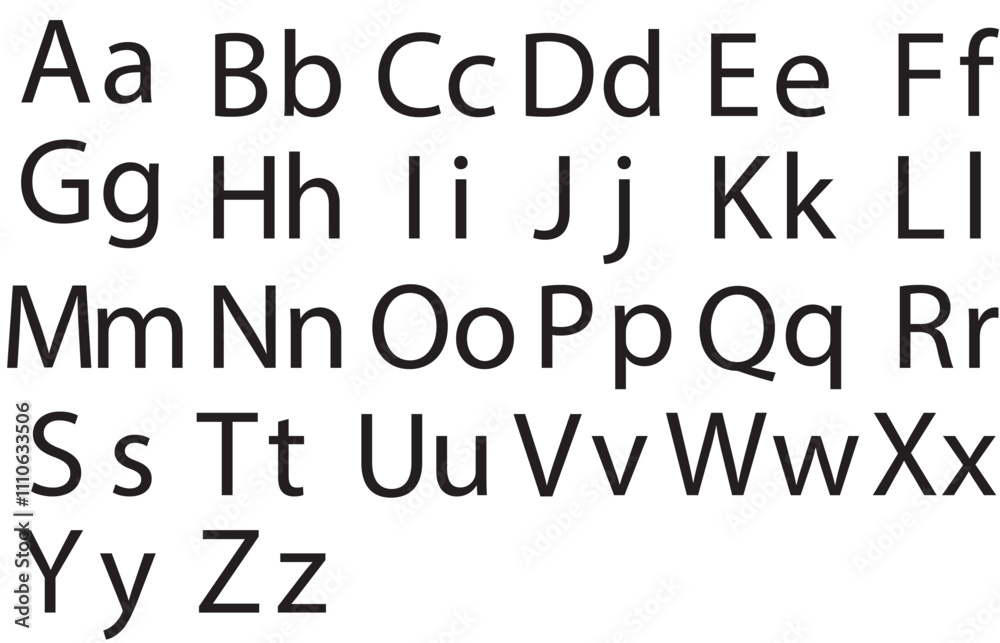letters black signs alphabet capital and small characters set letters black signs alphabet capital and small characters set