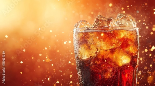 Refreshing Iced Cola Drink with Sparkling Bubbles photo