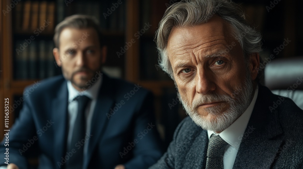 Senior Executive and Colleague in Office Setting Senior Executive and Colleague in Office Setting