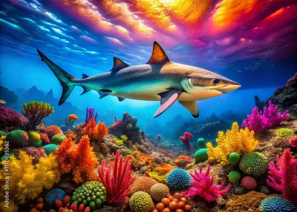 Captivating Candid Photography of Vibrant RainboBala SharBala Shark in Its Natural Habitat, Showcasing the Beauty of Marine Life and Underwater Ecosystems