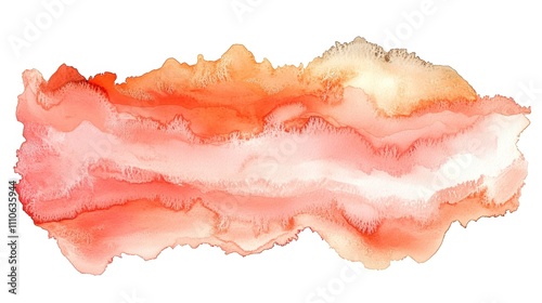 A vibrant watercolor splash in shades of orange and pink, ideal for background design.