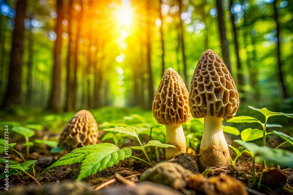 Captivating Documentary Photography of Morel Mushrooms in Their Natural Habitat, Showcasing Unique Textures, Colors, and Surrounding Forest Environment for Nature Enthusiasts and Foragers Captivating Documentary Photography of Morel Mushrooms in Their Natural Habitat, Showcasing Unique Textures, Colors, and Surrounding Forest Environment for Nature Enthusiasts and Foragers