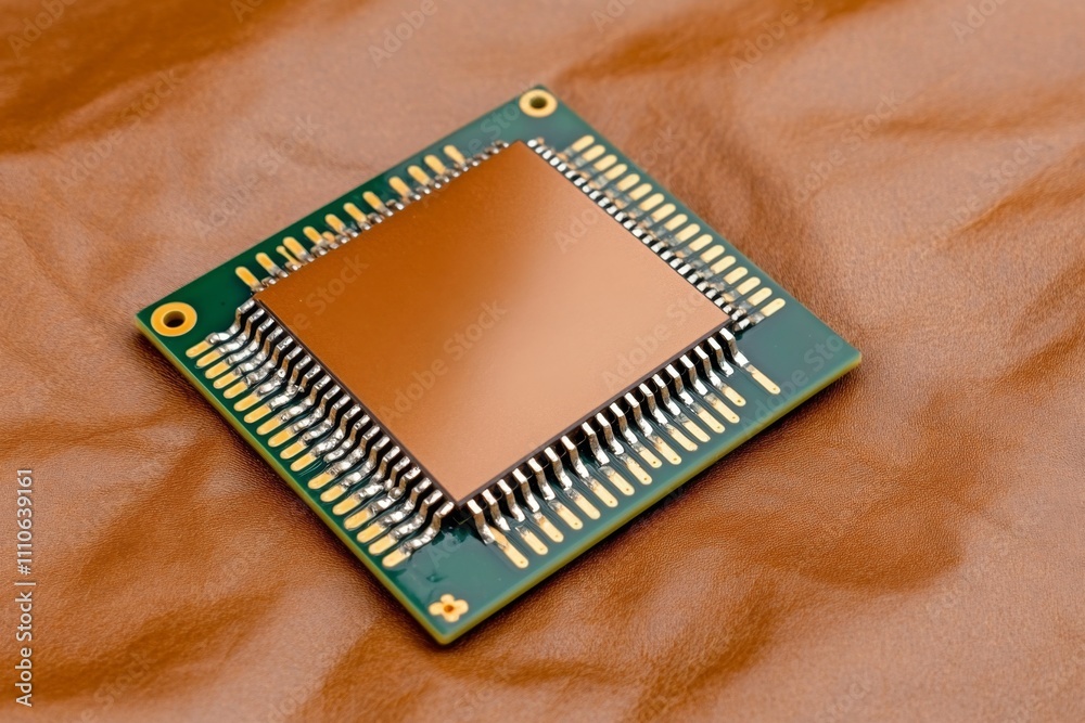 A simple illustration of a CPU chip, drawn with sharp lines and muted colors on a plain canvas A simple illustration of a CPU chip, drawn with sharp lines and muted colors on a plain canvas