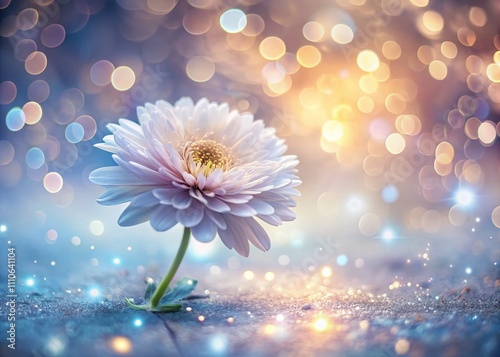 Captivating Flower in Soft Sparkle Pastel Colors with Bokeh Effect for Dreamy Floral Imagery and Serene Aesthetic Appeal