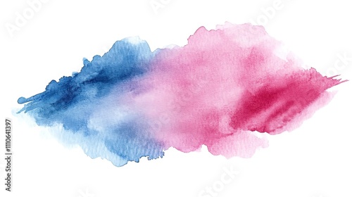 Abstract watercolor background with blue and pink hues, ideal for design and artistic projects.