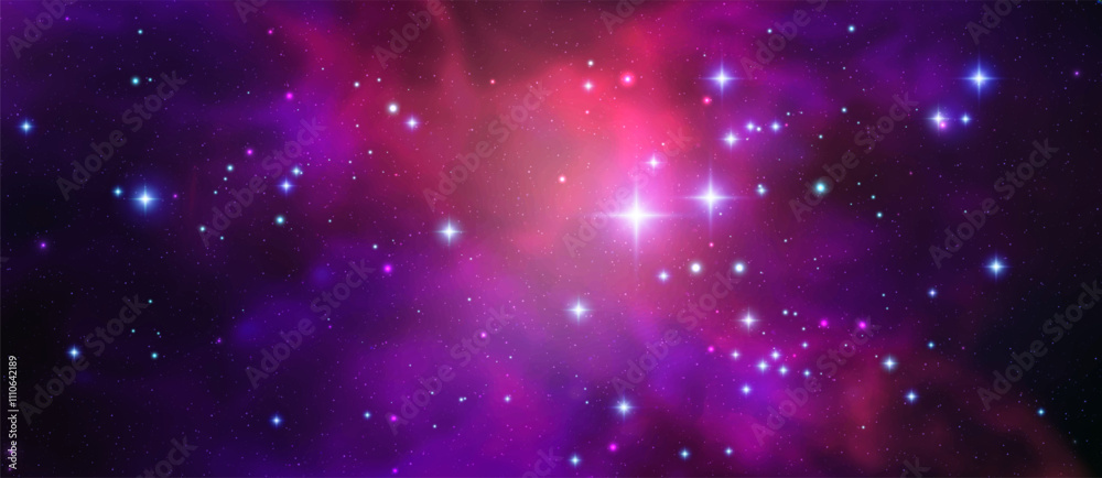 Space vector background with realistic nebula and shining stars. Magic colorful galaxy with stardust Space vector background with realistic nebula and shining stars. Magic colorful galaxy with stardust