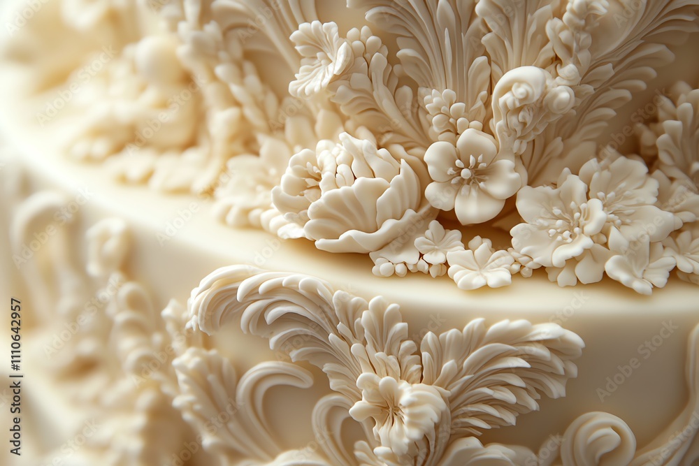 Exquisite Layered Cake with Intricate Frosting Exquisite Layered Cake with Intricate Frosting