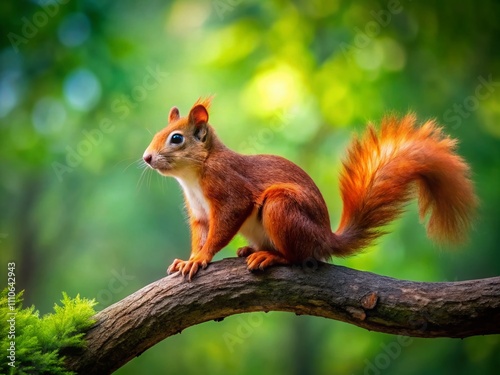 Captivating Image of a Red Flying Squirrel in Its Natural Habitat with Ample Copy Space for Text or Branding Use – Perfect for Nature and Wildlife Projects