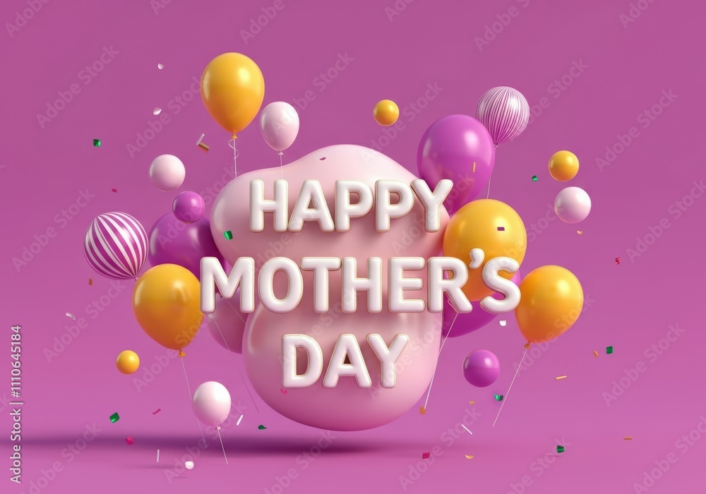 Happy Mother's Day Balloons and Confetti Happy Mother's Day Balloons and Confetti