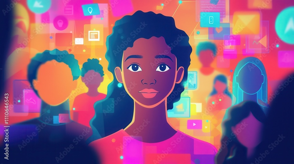 Creative Illustration Showcasing the Importance of Personal Connections in a Digital World Creative Illustration Showcasing the Importance of Personal Connections in a Digital World