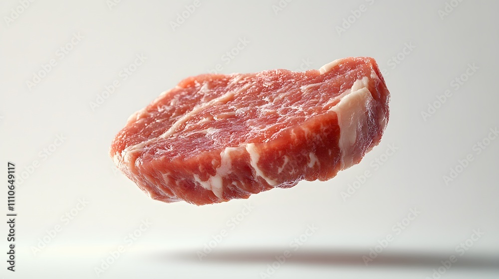 Fresh raw pork cut showcasing natural marbling and rich pink coloring, photographed with professional studio lighting against white background, emphasizing the meat's premium quality and texture. Fresh raw pork cut showcasing natural marbling and rich pink coloring, photographed with professional studio lighting against white background, emphasizing the meat's premium quality and texture.