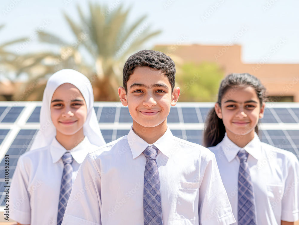 Students Embrace Renewable Energy with Solar Panels at School Campus Students Embrace Renewable Energy with Solar Panels at School Campus
