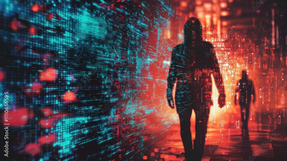 Striking Digital Art Depicting Safety Measures in a Futuristic Urban Environment