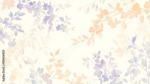 Wallpaper Mural Vintage Floral Wallpaper in Soft Pastels | Lavender, Peach, and Blue Flowers with Watercolor Effect Torontodigital.ca
